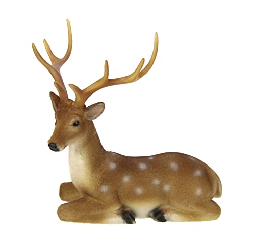 Flair Flower Hirsch Geweih Figur REH Hirschbock Rehkitz Bambi Hirschfigur Rotwild Figuren Tierfigur Gartenfigur Gartenstatue Weihnachtsdeko Wald Balkon Kunstfigur,706962N,Braun,18x19x11 cm von Flair Flower