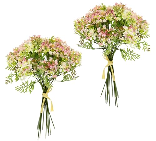 Mini-Blütenbund künstlicher Strauß Bund Schleierkraut Blütenbusch Mittelstück Tischdeko Hochzeitsdeko Kunstblumen Pflanze Gypsophila feine Blüten Blumen für Hochzeit Brautsträuße Dekoration, hellrosa von Flair Flower