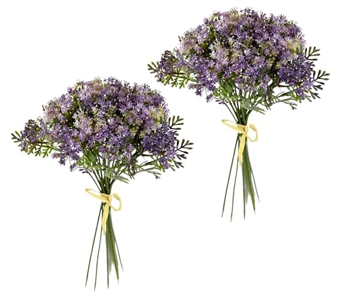 Mini-Blütenbund künstlicher Strauß Bund Schleierkraut Blütenbusch Mittelstück Tischdeko Hochzeitsdeko Kunstblumen Pflanze Gypsophila feine Blüten Blumen für Hochzeit Brautsträuße Dekoration, weinrot von Flair Flower