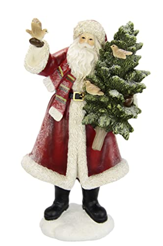 Flair Flower mit Tannenbaum Figur Dekoration Tisch Tischdeko Dekofigur Geschenke Weihnachtsdeko Weihnachtsschmuck Kunstfigur Figuren Deko Statue Skulptur, 244108R, Rot, 29x15x11 cm von Flair Flower