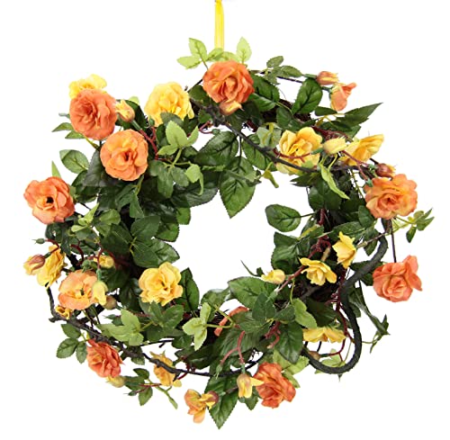 Rosen Rosenkranz Türkranz Wandkranz Blütenkranz Blumenkranz dekoriert Wanddeko Blüten Deko Künstlich Blume Haustür Kranz Geschenk Hochzeit Hochzeitsdeko Valentinstag Muttertag Wanddeko Rosenköpfe von Flair Flower