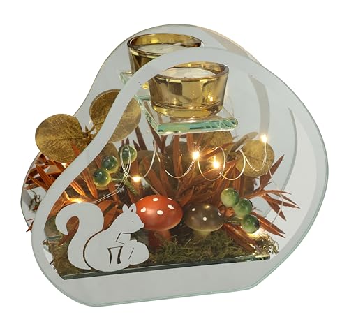 Teelichthalter aus Glas mit LED-Licht Teelichtkerze herbstlich dekoriert Pilze Eichhörnchen Herbstlaub 16cm Deko Kunstblumen Kerzenständer Kerzenhalter Tischdeko Kerze Windlicht Dekoobjekt Lampe Pilze Teelichthalter aus Glas mit LED-Licht Teelichtkerze herbstlich dekoriert Pilze Eichhörnchen Herbstlaub 16cm Deko Kunstblumen Kerzenständer Kerzenhalter Tischdeko Kerze Windlicht Dekoobjekt Lampe Pilze von Flair Flower