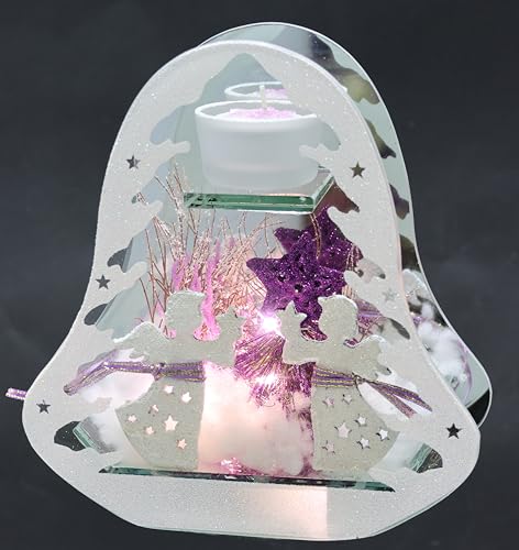 Teelichthalter aus Glas mit LED Licht und Teelichtkerze mit Tannenzweige Engel Stern Kunstschnee Weihnachtsdeko Geschenk Dekoriert Lampe Kerzenhalter Dekoration Glas Tischdeko Dekoobjekt 3D Bild Teelichthalter aus Glas mit LED Licht und Teelichtkerze mit Tannenzweige Engel Stern Kunstschnee Weihnachtsdeko Geschenk Dekoriert Lampe Kerzenhalter Dekoration Glas Tischdeko Dekoobjekt 3D Bild von Flair Flower