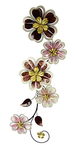 Wanddeko Metall Wandskulptur Blumen Blätter Metallbild Wandbild Wandschmuck Blume Bild 3D Skulptur Einzigartig Deko Terrassendeko Wandrelief Abstrakt Extravagant Geschenk Designer Wandobjekt Blüten von Flair Flower