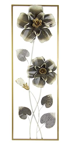 Flair Flower Wanddeko Metall Wandskulptur Blumen Blätter Metallbild Wandbild Wandschmuck Blume Bild 3D Skulptur Deko Terrassendeko Wandrelief Abstrakt Extravagant Geschenk Designer Wandobjekt Blüten von Flair Flower