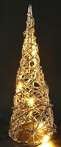 Weihnachtspyramide LED Pyramide Weihnachten Leuchtpyramiden Weihnachtskegelbaum Weihnachtsbaum Tannenbaum Kegel beleuchtet Weihnachten Lichterkegel Weihnachtsdeko Innen Deko Beleuchtung, 30x10x10cm von Flair Flower