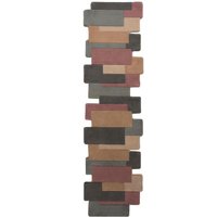 FLAIR RUGS Läufer "Abstract Collage", rechteckig, 100% Wolle, Karo Design, Patchwork, modern, mehrfarbig, Teppichläufer von Flair Rugs