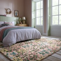 FLAIR RUGS Wollteppich "Emilia Floral, Hoch-Tief-Struktur," rechteckig 9 mm Höhe florales Design, Wohnzimmer, Schlafzimmer, Esszimmer von Flair Rugs