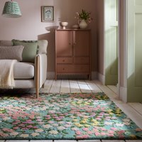 FLAIR RUGS Wollteppich "Emilia Floral, Hoch-Tief-Struktur," rechteckig 9 mm Höhe florales Design, Wohnzimmer, Schlafzimmer, Esszimmer von Flair Rugs