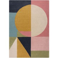 FLAIR RUGS Wollteppich "Esre, aus 100% Wolle," rechteckig 7 mm Höhe geometrisches Design, handgearbeiteter Konturenschnitt, Wohnzimmer von Flair Rugs