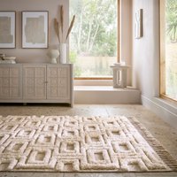 FLAIR RUGS Wollteppich "Greek Key" rechteckig 5 mm Höhe Shaggy Wolle von Flair Rugs