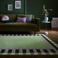 FLAIR RUGS Wollteppich "Kai Wool Border", rechteckig, 10 mm Höhe, Kai Wool Border Läufer Teppich von Flair Rugs