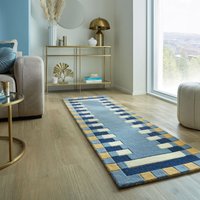 FLAIR RUGS Wollteppich "Kai Wool Border", rechteckig, 10 mm Höhe, Kai Wool Border Läufer Teppich von Flair Rugs