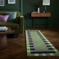 FLAIR RUGS Wollteppich "Kai Wool Border", rechteckig, 10 mm Höhe, Kai Wool Border Läufer Teppich von Flair Rugs