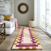 FLAIR RUGS Wollteppich "Kai Wool Border", rechteckig, 10 mm Höhe, Kai Wool Border Läufer Teppich von Flair Rugs