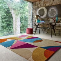 FLAIR RUGS Wollteppich "Oblix mehrfarbig" rechteckig 12 mm Höhe mit geometrischem Design von Flair Rugs