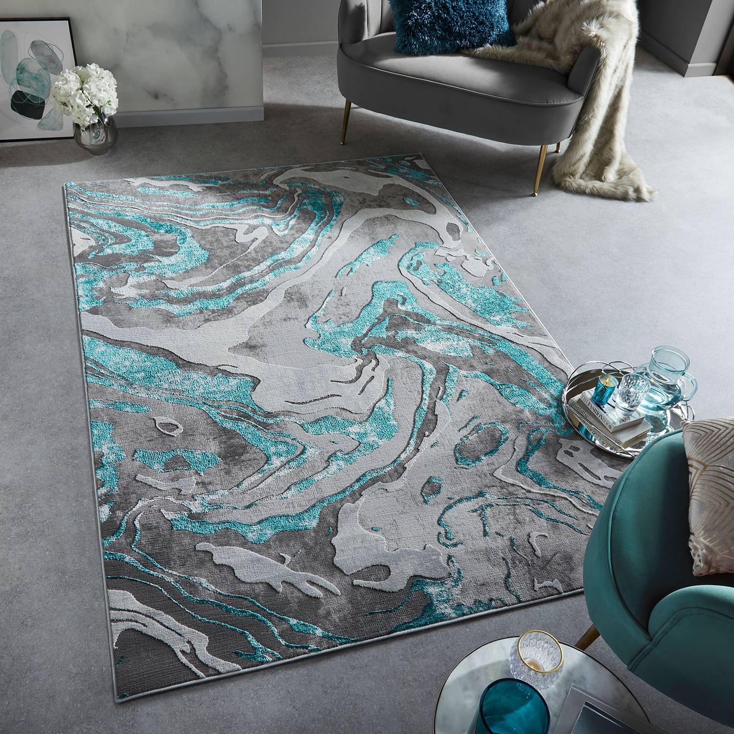 Kurzflorteppich Marbled von Flair Rugs