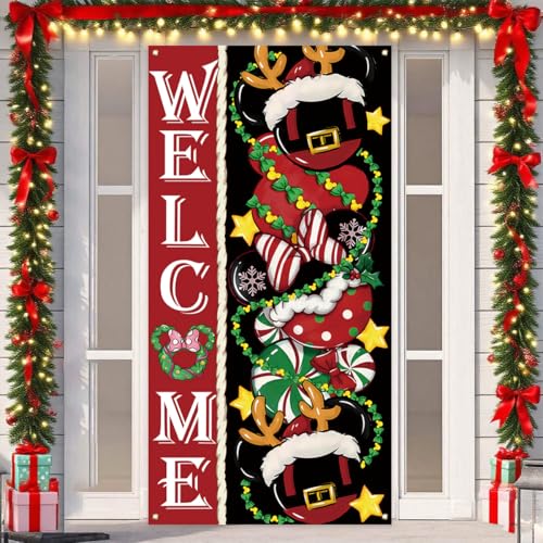 Weihnachtsbanner Cartoon Maus Navidad Hintergrund Schild Winter Xmas Decor Merry Christmas Dekorationen für Zuhause Weihnachtsbanner Cartoon Maus Navidad Hintergrund Schild Winter Xmas Decor Merry Christmas Dekorationen für Zuhause von Flaircave