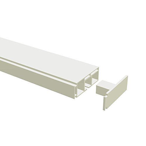 Flairdeco Vorhangschiene 1-läufig Hohlkammerprofil, Plastik, Weiß, 630 cm (geteilt in 3x210 cm) von Flairdeco