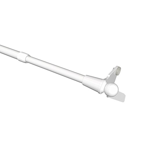Flairdeco Klemmstange / Scheibenstange mit Seitenhaltern, Metall, Weiß, ausdrehbar 30-40 cm von Flairdeco