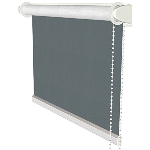 Flairdeco Klemmfix Seitenzugrollo / Thermorollo / Verdunkelungsrollo, 60 x 175 cm, Taubenblau (Blau-Grau) von Flairdeco
