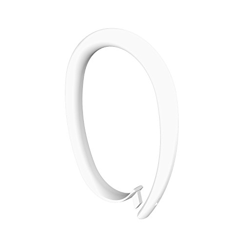 Flairdeco Duschvorhangringe oval verschließbar, Plastik, Weiß, 65/49 mm, 20 Stück von Flairdeco