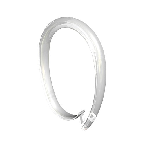 Flairdeco Duschvorhangringe oval verschließbar, Plastik, Transparent, 65/49 mm, 20 Stück von Flairdeco