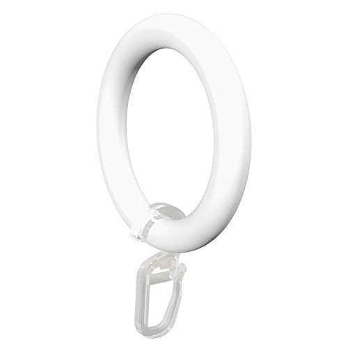 Flairdeco Gardinenringe / Ringe mit Faltenhaken, Plastik, Weiß, 57/41 mm, 10 Stück Flairdeco Gardinenringe / Ringe mit Faltenhaken, Plastik, Weiß, 57/41 mm, 10 Stück von Flairdeco