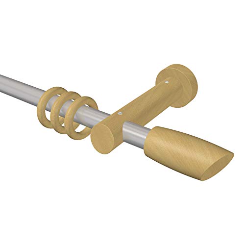 Flairdeco Gardinenstange 20 mm Ø, 1-läufig, Typ Ellipse, Metall/Holz, Silber-Grau/Buche lackiert, 100 cm Flairdeco Gardinenstange 20 mm Ø, 1-läufig, Typ Ellipse, Metall/Holz, Silber-Grau/Buche lackiert, 100 cm von Flairdeco
