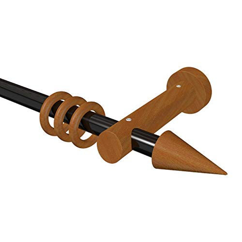 Flairdeco Gardinenstange 20 mm Ø, 1-läufig, Typ Kegel, Metall/Holz, Schwarz/Kirschbaum lackiert, 100 cm Flairdeco Gardinenstange 20 mm Ø, 1-läufig, Typ Kegel, Metall/Holz, Schwarz/Kirschbaum lackiert, 100 cm von Flairdeco
