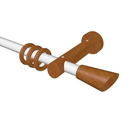 Flairdeco Gardinenstange 20 mm Ø, 1-läufig, Typ Konus, Metall/Holz, Weiß/Kirschbaum lackiert, 120 cm Flairdeco Gardinenstange 20 mm Ø, 1-läufig, Typ Konus, Metall/Holz, Weiß/Kirschbaum lackiert, 120 cm von Flairdeco