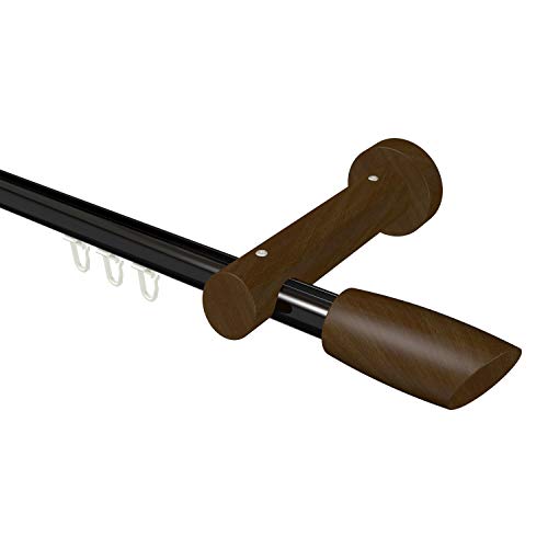Flairdeco Innenlauf-Gardinenstange 20 mm Ø, 1-läufig, Typ Ellipse, Alu/Holz, Schwarz/Nussbaum lackiert, 120 cm Flairdeco Innenlauf-Gardinenstange 20 mm Ø, 1-läufig, Typ Ellipse, Alu/Holz, Schwarz/Nussbaum lackiert, 120 cm von Flairdeco