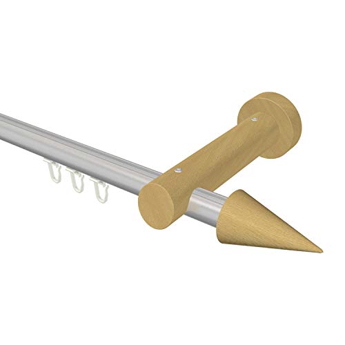 Flairdeco Innenlauf-Gardinenstange 20 mm Ø, 1-läufig, Typ Kegel, Alu/Holz, Silber-Grau/Buche lackiert, 100 cm Flairdeco Innenlauf-Gardinenstange 20 mm Ø, 1-läufig, Typ Kegel, Alu/Holz, Silber-Grau/Buche lackiert, 100 cm von Flairdeco