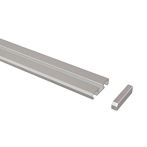 Flairdeco Vorhangschiene 1-/2-läufig Wendeprofil, Aluminium, Silbergrau, 240 cm (geteilt in 2x120 cm) von Flairdeco