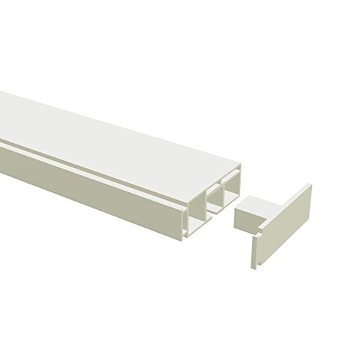 Flairdeco Vorhangschiene 1-läufig Hohlkammerprofil, Plastik, Weiß, 450 cm (geteilt in 3x150 cm) von Flairdeco