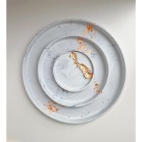 Rundes Dekoratives Tablett | Schmuckteller Kerzenhalter Untersetzer Aus Raysin von Flamairi
