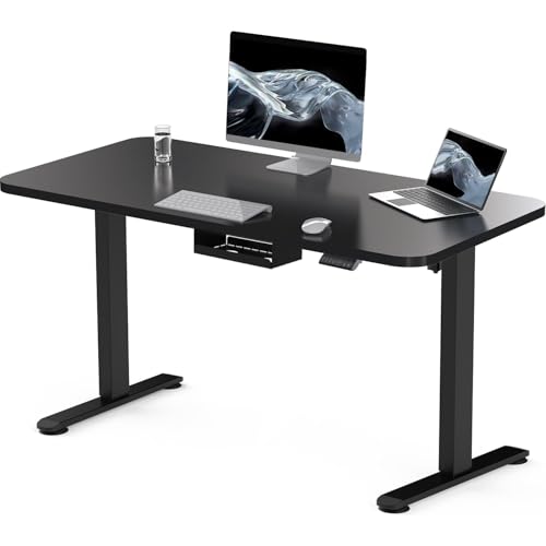 Flamaker Höhenverstellbarer Schreibtisch 120 x 60 cm, Schreibtisch Höhenverstellbar Elektrisch mit Memory Funktion, Computertisch mit Kabelmanagement, Standing Desk, Stehpult, Bürotisch, Schwarz von Flamaker