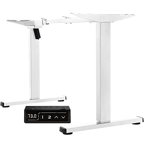 Flamaker Höhenverstellbarer Schreibtisch Elektrisch Tischgestell Höhenverstellbar Elektrisch 2-Fach-Teleskop Mit Memory-Steuerung Höhenverstellbarer Schreibtisch Gestell (Weiß) von Flamaker
