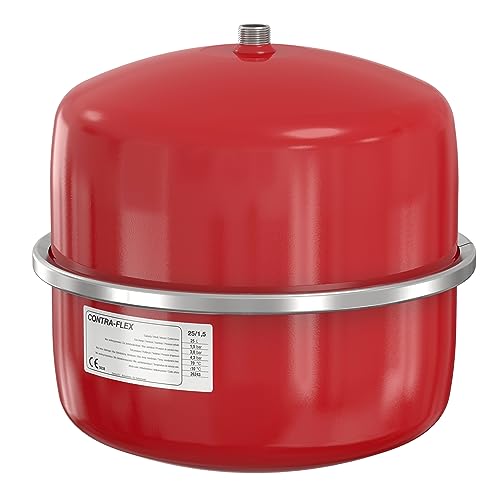 Flamco Contraflex Ausdehnungsgefäß - 25 Litres / 1.5 [3bar] - Rot - Für geschlossene Kreislauf- und Heizungs-Klimaanlagen und Kältesysteme - 26243 von Flamco