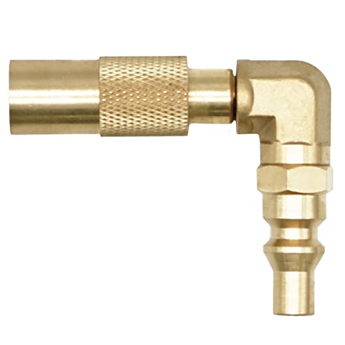Flame King FK-GRD-ELB-QC Propan-RV-Schnellverbindungs-Winkeladapter für Blackstone Grillplatte 43,2 cm oder 55,9 cm, Messing von Flame King