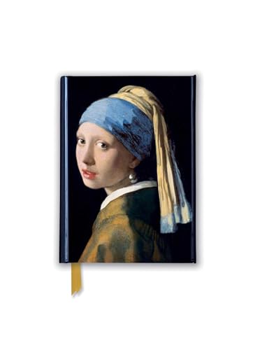 Premium Notizbuch DIN A6: Johannes Vermeer, Das Mädchen mit dem Perlenohrring: Unser hochwertiges, liniertes Blankbook mit festem, künstlerisch geprägtem Einband und Magnetverschluss von Flame Tree Gift