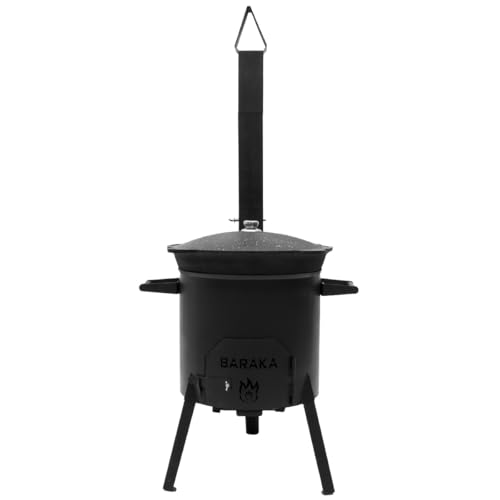 FlameFusion Utschak Feuerofen mit Abzugsrohr Uchag Grillen & Kochen mit Outdoorküche (Utschak L - mit 16 Liter Kazan) von FlameFusion