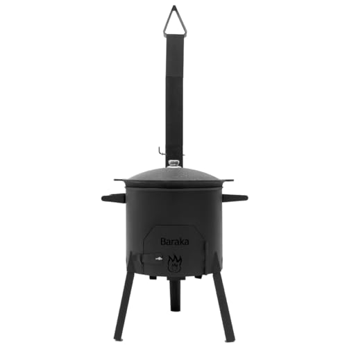 FlameFusion Utschak Feuerofen mit Abzugsrohr Uchag Grillen & Kochen mit Outdoorküche (Utschak M - mit 12 Liter Kazan) von FlameFusion