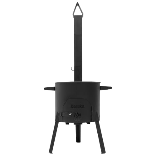 FlameFusion Utschak Feuerofen mit Abzugsrohr Uchag Grillen & Kochen mit Outdoorküche (Utschak M - ohne Kazan) geeignet für Kazan 12 Liter von FlameFusion