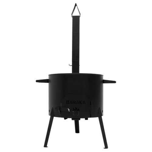 FlameFusion Utschak Feuerofen mit Abzugsrohr Uchag Grillen & Kochen mit Outdoorküche (Utschak XL - ohne Kazan) geeignet für Kazan 22 Liter von FlameFusion
