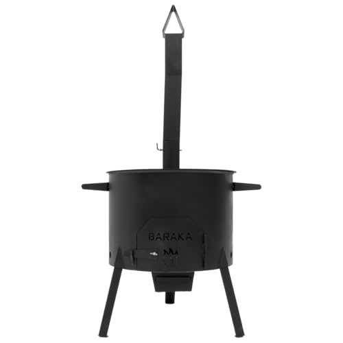 FlameFusion Utschak Universell XL inkl. Adapter & Aschebehälter Feuerofen | Uchag für Kazan 16 & 22 Liter Outdoorküche (ohne Kazan) von FlameFusion