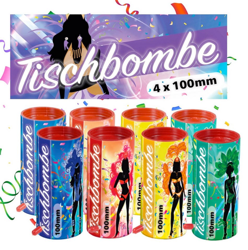 FlameXBurn Geburtstagskerze 4er Tischbomben für Kinder & Jugendfeuerwerk, Silvester (Set, 1-tlg) von FlameXBurn