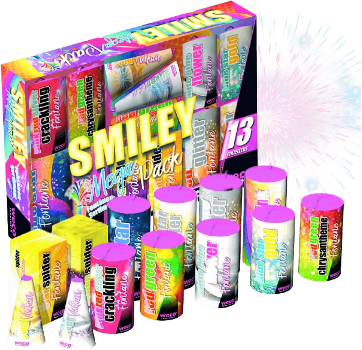 FlameXBurn Geburtstagskerze 8 Teile Smiley Set - Feuerwerk & Jugendfeuerwerk & Silvester (1-tlg) von FlameXBurn