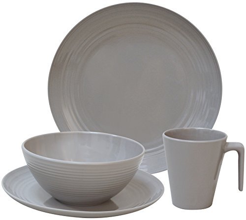 Flamefield 16-Piece Seramika Latte Melamine Set - Brown by Flamefield von Flamefield
