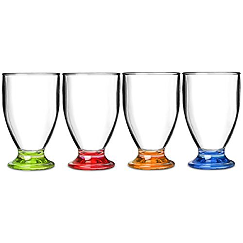 Flamefield Acryl Saft Gläser Party 170/170 ml – 4 Stück |, bruchsicher, hervorragende Qualität Acryl Drinkware von Flamefield